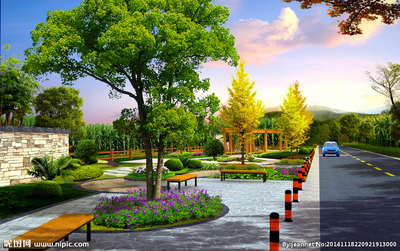 园林景观设计图__3D作品_3D设计_设计图库